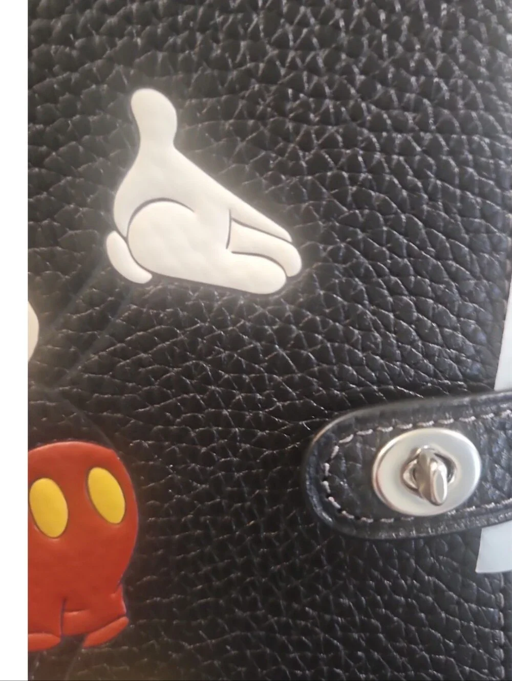 Coach X Disney Mickey Mouse Black Pebble Leather Notebook Journal Cover NWT
